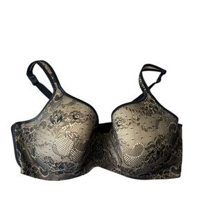Cacique black lace balconette underwire bra Size 44DDD